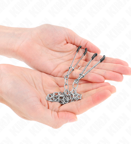 KINK - PINCES À TÉLÉPHONE FINES AVEC CHAÎNE ÉPAISSE 30 CM by KINK NIPPLE GRIP