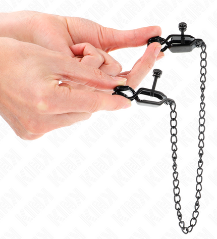 KINK - PINCES À METELLES CHAÎNE PLATE NOIR 30 CM by KINK NIPPLE GRIP