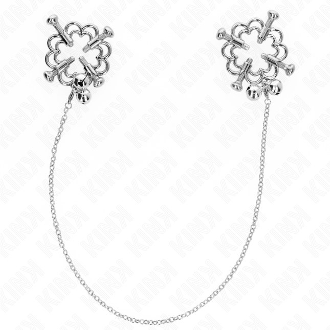 KINK - PINCES À METELLES FLEUR EN MÉTAL AVEC CHAÎNE by KINK NIPPLE GRIP