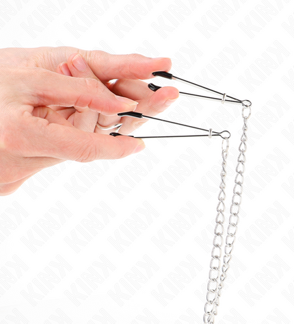 KINK - PINCES TRIPLE À TAMELON ET CLITO AVEC CHAÎNE MODÈLE 1 by KINK NIPPLE GRIP