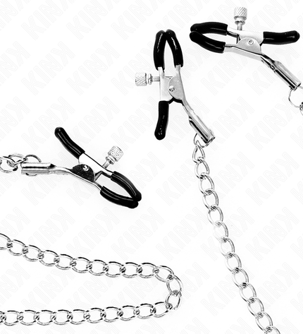 KINK - PINCES TRIPLE À TAMELON ET CLITO AVEC CHAÎNE MODÈLE 0 by KINK NIPPLE GRIP