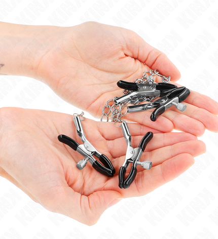 KINK - 4 PINCES À MATELONS ET CLITO RÉGLABLES ARGENT by KINK NIPPLE GRIP