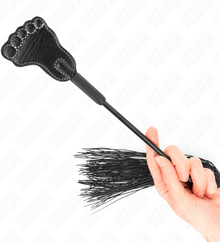 KINK - PAGAIE EN FORME DE PIED AVEC FOUET À GLAND 31 CM by KINK IMPACT & TOUCH