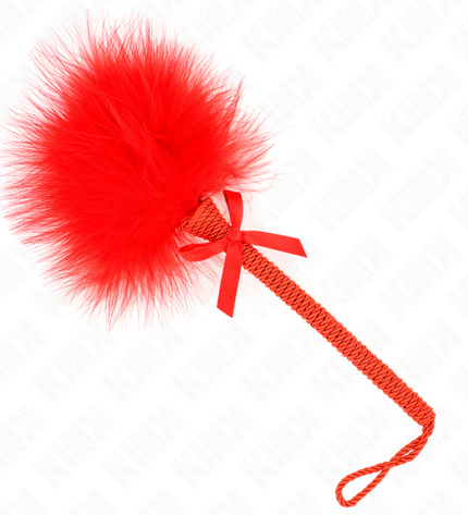 KINK - Baguette en corde de nylon avec plumes chatouillantes et noeud rouge 25 cm by KINK IMPACT & TOUCH
