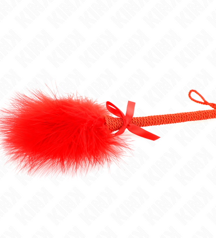 KINK - Baguette en corde de nylon avec plumes chatouillantes et noeud rouge 25 cm by KINK IMPACT & TOUCH