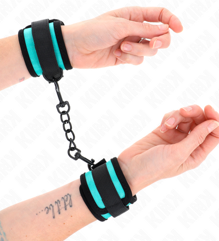 KINK - APPAREILS DE POIGNET EN NYLON À CROCHET ET BOUCLE NOIR-BLEU RÉGLABLE 18-32 CM X 5 CM by KINK WRIST RESTRAINT