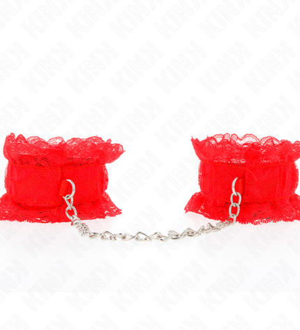 KINK - ATTENTES-POIGNETS ÉLASTIQUES EN DENTELLE ROUGE by KINK WRIST RESTRAINT