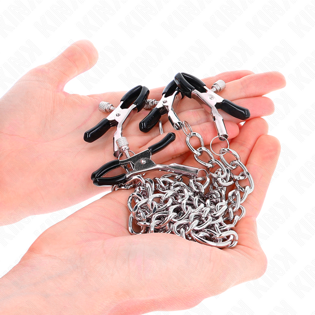 KINK - 4 PINCES À METON CHAÎNE 32 CM AVEC PETITES CHAÎNES 14 CM by KINK NIPPLE GRIP