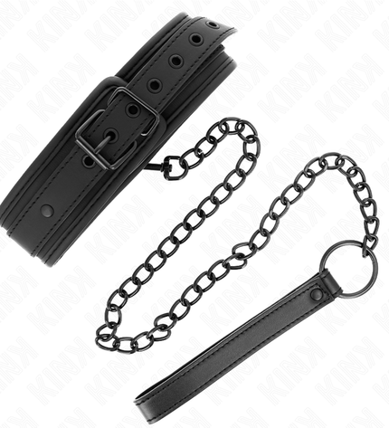 KINK - COLLIER DE BONDAGE EN NÉOPRÈNE MODÈLE 1 AVEC CEINTURE 78 CM RÉGLABLE 37,5 X 49,5 CM by KINK COLLAR & GAG