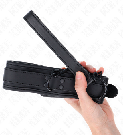 KINK - COLLIER DE BONDAGE EN NÉOPRÈNE MODÈLE 1 AVEC CEINTURE 78 CM RÉGLABLE 37,5 X 49,5 CM by KINK COLLAR & GAG