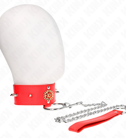 KINK - COLLIER DIAMANTS ROUGES AVEC CEINTURE 65 CM AJDUSTABLE 35-51 CM X 7 CM by KINK COLLAR & GAG
