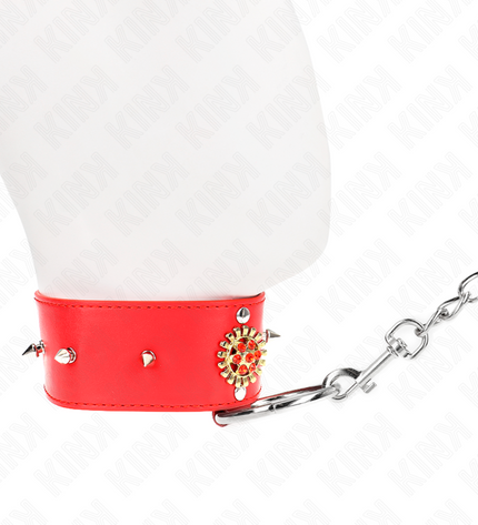 KINK - COLLIER DIAMANTS ROUGES AVEC CEINTURE 65 CM AJDUSTABLE 35-51 CM X 7 CM by KINK COLLAR & GAG