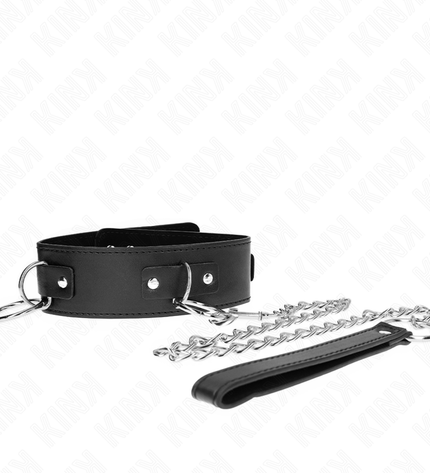 KINK - COLLIER AVEC LAISSE 65 CM 3 ANNEAUX MODÈLE 2 RÉGLABLE 36-43 CM X 5 CM by KINK COLLAR & GAG