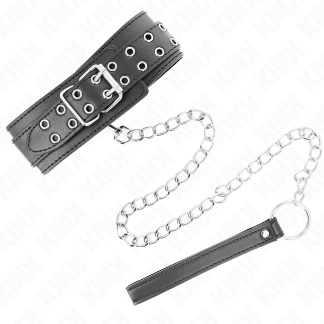 KINK - COLLIER AVEC BRACELET 65 CM BOUCLES ARGENT RÉGLABLES 33-46 CM X 5,5 CM by KINK COLLAR & GAG