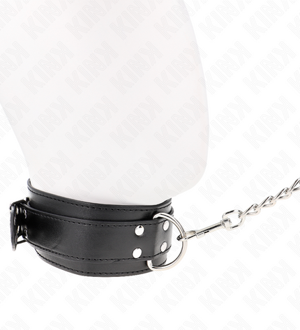 KINK - COLLIER AVEC BRACELET 65 CM BOUCLES ARGENT RÉGLABLES 33-46 CM X 5,5 CM by KINK COLLAR & GAG