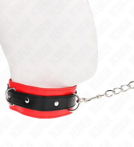 KINK - COLLIER MODÈLE BASIC AVEC LAISSE 65 CM MODÈLE 3 ROUGE 53 X 5 CM by KINK COLLAR & GAG