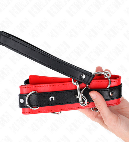 KINK - COLLIER MODÈLE BASIC AVEC LAISSE 65 CM MODÈLE 3 ROUGE 53 X 5 CM by KINK COLLAR & GAG