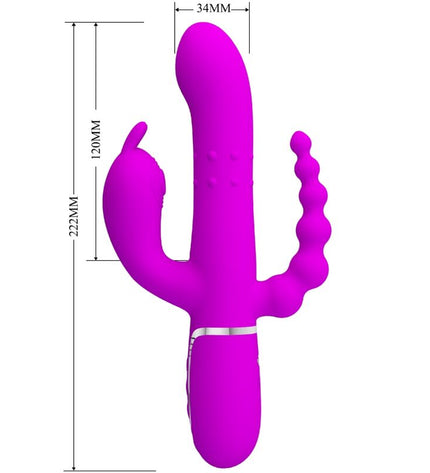 PRETTY LOVE - CAMMY TRIPLE VIBRATEUR MULTIFONCTION 4 EN 1 ROSE by PRETTY LOVE FLIRTATION