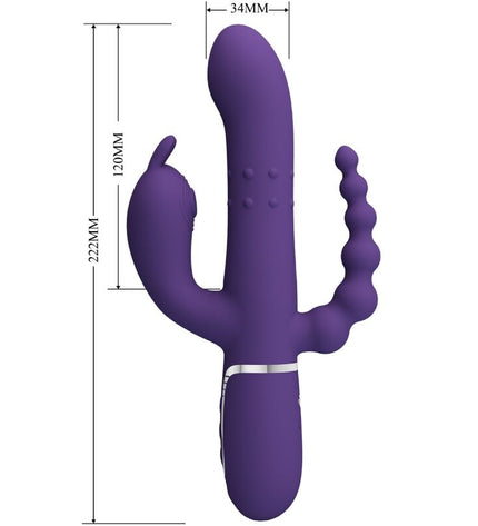 PRETTY LOVE - CAMMY TRIPLE VIBRATEUR MULTIFONCTION 4 EN 1 VIOLET by PRETTY LOVE FLIRTATION