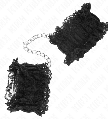 KINK - ATTACHE-POIGNETS ÉLASTIQUES EN DENTELLE NOIR by KINK WRIST RESTRAINT
