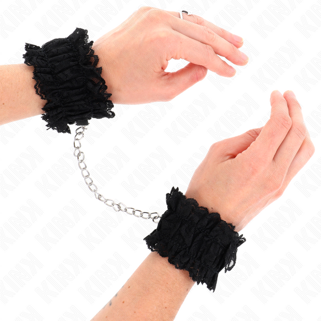 KINK - ATTACHE-POIGNETS ÉLASTIQUES EN DENTELLE NOIR by KINK WRIST RESTRAINT