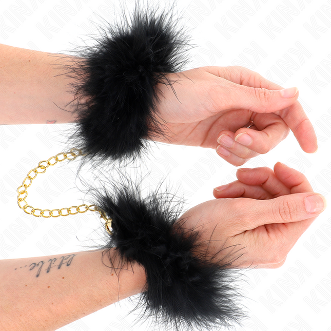 KINK - MANCHETTES EN PLUME AVEC CHAÎNE OR MODÈLE 0 by KINK WRIST RESTRAINT