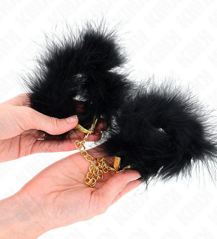 KINK - MANCHETTES EN PLUME AVEC CHAÎNE OR MODÈLE 0 by KINK WRIST RESTRAINT