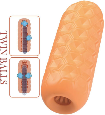 PRETTY LOVE - MASTURBATEUR POUR HOMME À DEUX BOULES ORANGE by PRETTY LOVE FLIRTATION