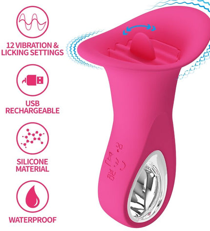 PRETTY LOVE - CLYDE VIBRATEUR ORAL LANGUE VIBRANTE 12 VIBRATIONS ROSE by PRETTY LOVE FLIRTATION