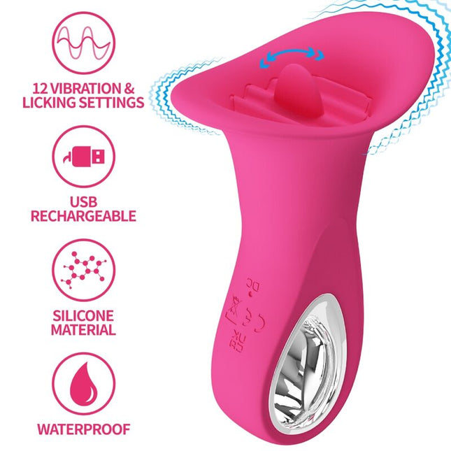 PRETTY LOVE - CLYDE VIBRATEUR ORAL LANGUE VIBRANTE 12 VIBRATIONS ROSE by PRETTY LOVE FLIRTATION