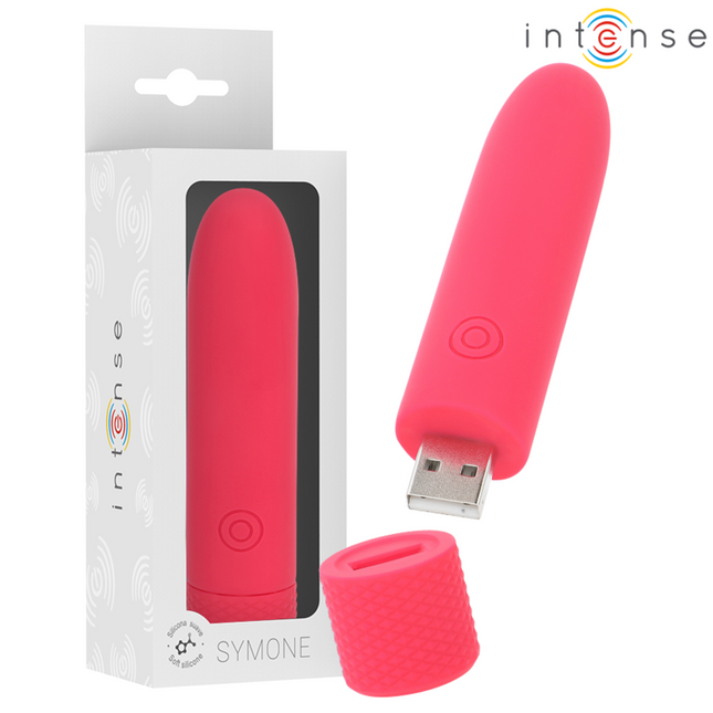 INTENSE - SYMONE BULLET VIBRANT RECHARGEABLE USB 8 VIBRATIONS ROUGE 10 X 2,2 CM by INTENSE FUN TOYS