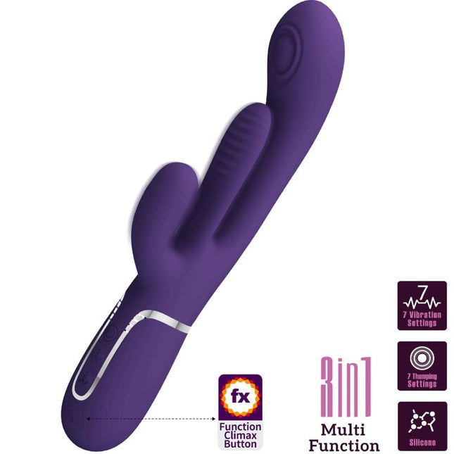 PRETTY LOVE - SHANIA TRIPLE RABBIT VIBRATEUR MULTIFONCTION VIOLET by PRETTY LOVE