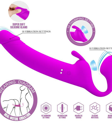 PRETTY LOVE - ZANINI STRAPLESS STRAP-ON 10 VIBRATIONS VIOLET by PRETTY LOVE PARTY UP