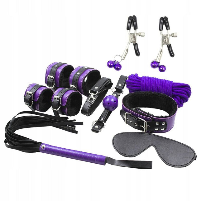 SECRETPLAY - BDSM SET 8PCS PURBLE / NOIR. - Concombre Boutique