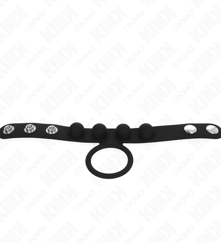 KINK - ANNEAU PÉNIS EN CUIR 3,5 CM AVEC FERMETURE À PRESSION 23 X 2 CM by KINK RING POWER