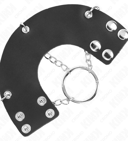 KINK - ANNEAU PÉNIS CHAÎNE 4 CM 7 CM MÉTAL AVEC CEINTURE EN CUIR by KINK RING POWER