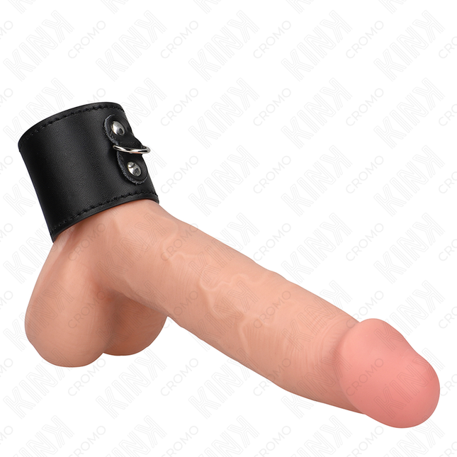 KINK - ANNEAU PÉNIS EN CUIR AVEC FERMETURE À PRESSION 18 X 5 CM by KINK RING POWER