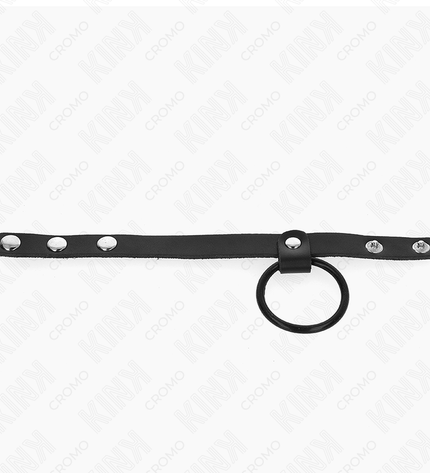 KINK - ANNEAU PÉNIS EN SILICONE 3,8 CM ET SÉPARATEUR DE BALLES EN CUIR 22 X 1,5 CM by KINK RING POWER