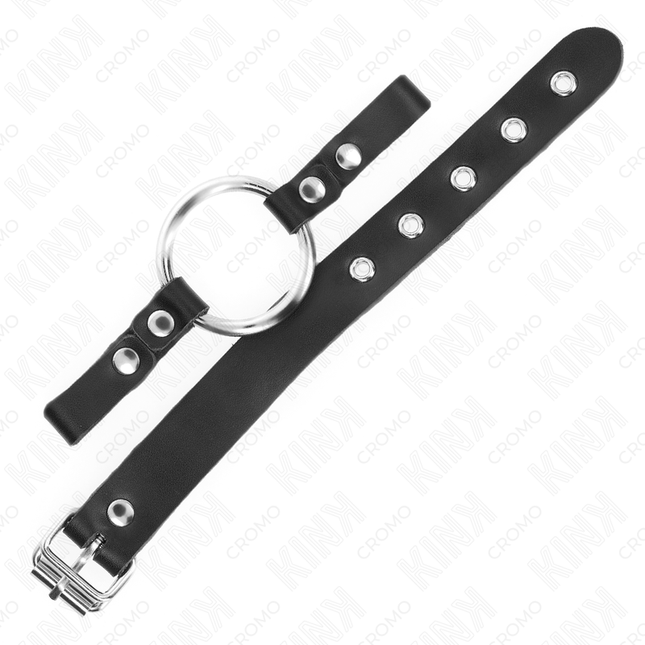 KINK - ANNEAU PÉNIS EN CUIR AVEC FERMETURE À BOUCLE 22 X 2 CM AVEC ANNEAU EN MÉTAL 4 CM by KINK RING POWER