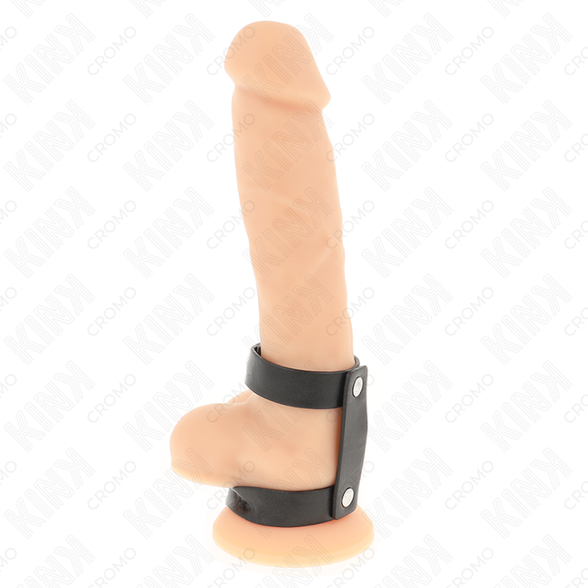 KINK - ANNEAU PÉNIS DOUBLE EN CUIR RÉGLABLE by KINK RING POWER