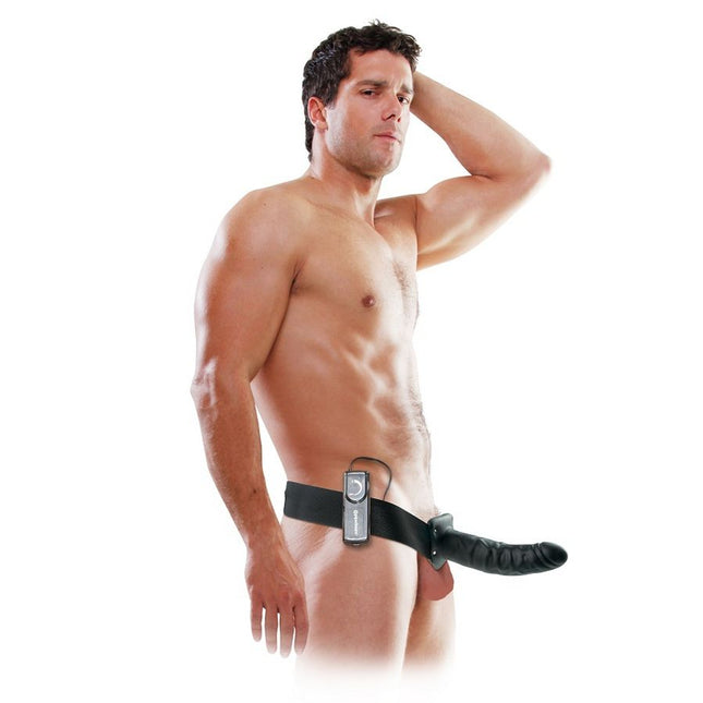 FETISH FANTASY SERIES - 19 CM VIBRANT CREUX STRAP-ON NOIR - Concombre Boutique