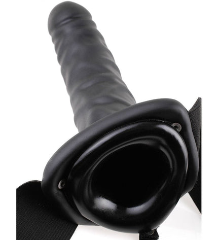 FETISH FANTASY SERIES - 19 CM VIBRANT CREUX STRAP-ON NOIR - Concombre Boutique