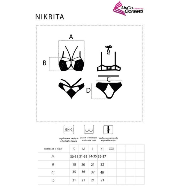 LIVCO CORSETTI FASHION - NIKRITA LC 90647 SOUTIEN-GORGE + CULOTTE NOIR M by LIVCO CORSETTI SETS