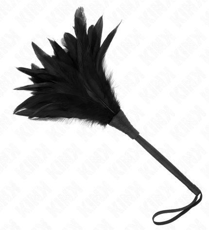 KINK - PLUMES DE POULET TICKLE EN FORME DE CORNE NOIRE 36 CM by KINK IMPACT & TOUCH