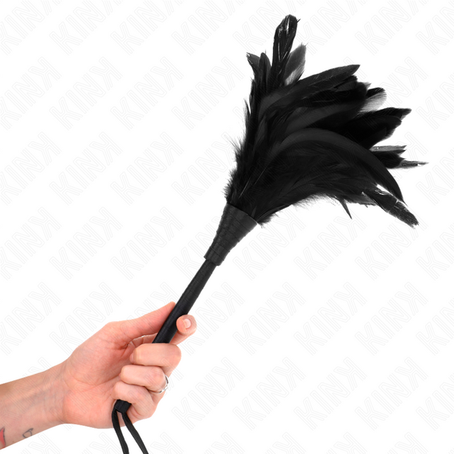 KINK - PLUMES DE POULET TICKLE EN FORME DE CORNE NOIRE 36 CM by KINK IMPACT & TOUCH