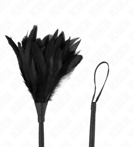 KINK - PLUMES DE POULET TICKLE EN FORME DE CORNE NOIRE 36 CM by KINK IMPACT & TOUCH