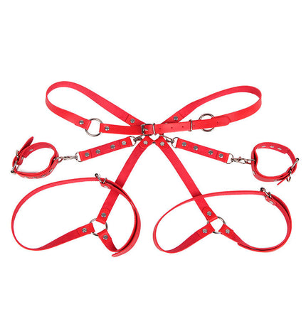 SUBBLIME - 953706 MENOTTES AVEC CEINTURE DE BONDAGE ROUGE TAILLE UNIQUE by SUBBLIME FETISH