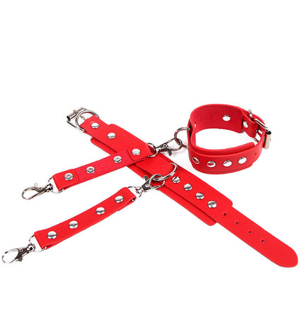 SUBBLIME - 953706 MENOTTES AVEC CEINTURE DE BONDAGE ROUGE TAILLE UNIQUE by SUBBLIME FETISH