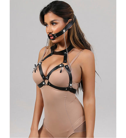 SUBBLIME - 953720 PINCES À SEINS EN CUIR BONDAGE NOIRES TAILLE UNIQUE by SUBBLIME FETISH