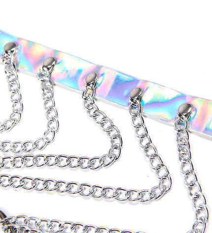 SUBBLIME - 953737 HARNAIS DE POITRINE AVEC ANNEAUX ET CHAÎNES ARGENT TAILLE UNIQUE by SUBBLIME FETISH